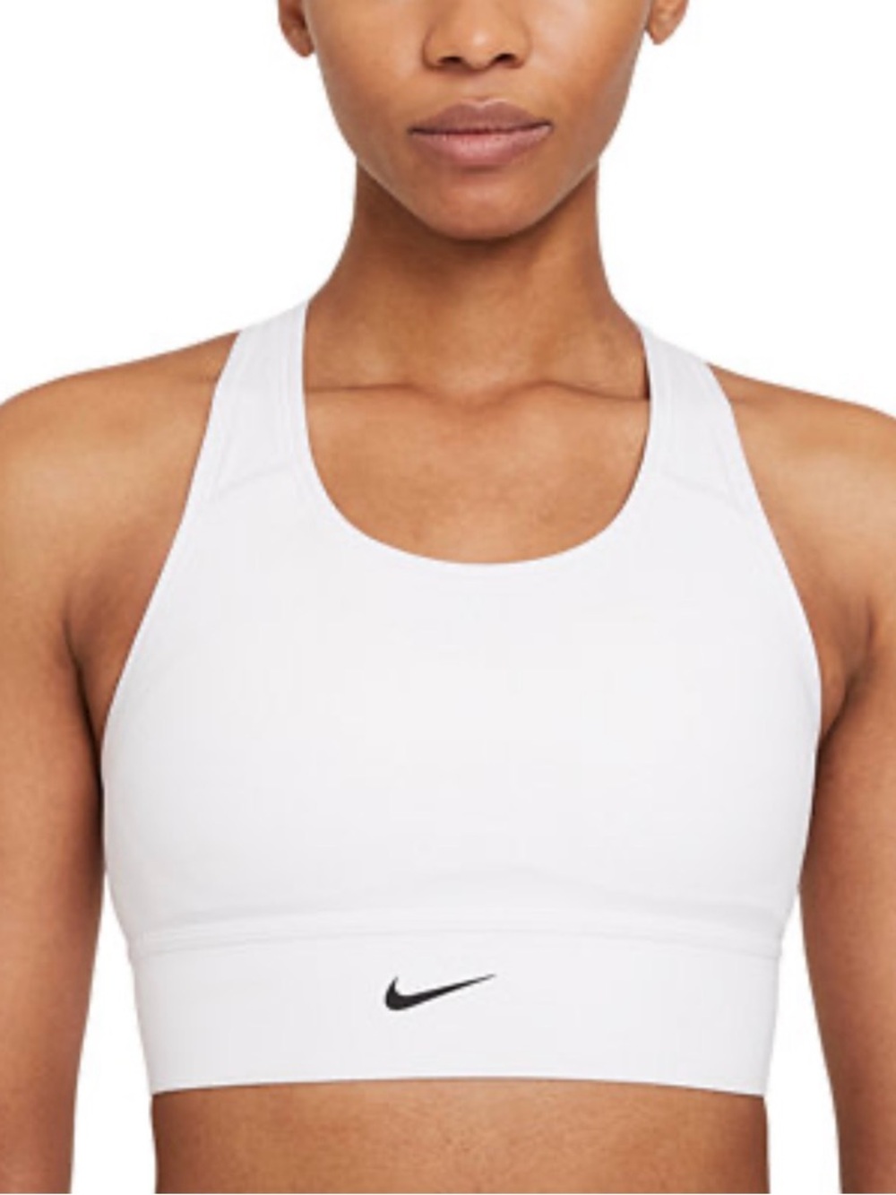 White Sports Bra with Supportive Band